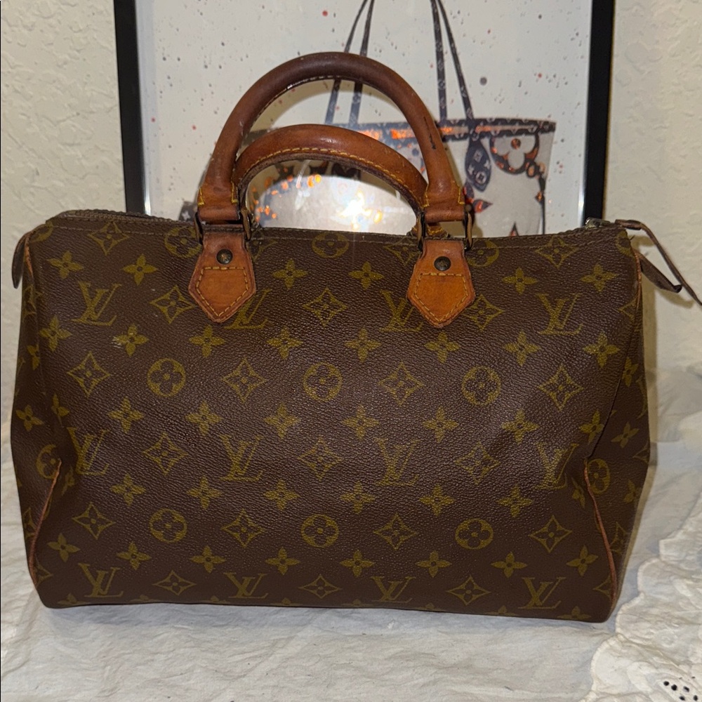 Louis Vuitton Brown and Tan Monogram Bag
